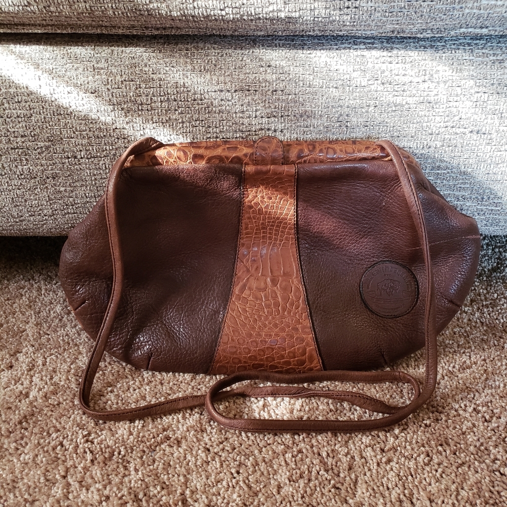 Genuine Leather Crossbody Earthbag by Fred Salerno
